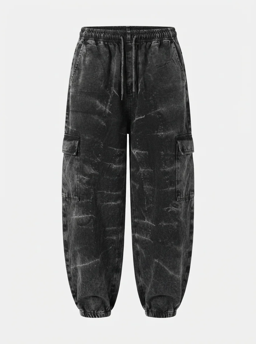 BLACK&WHITE A.WASH CARGO PANT, image 3