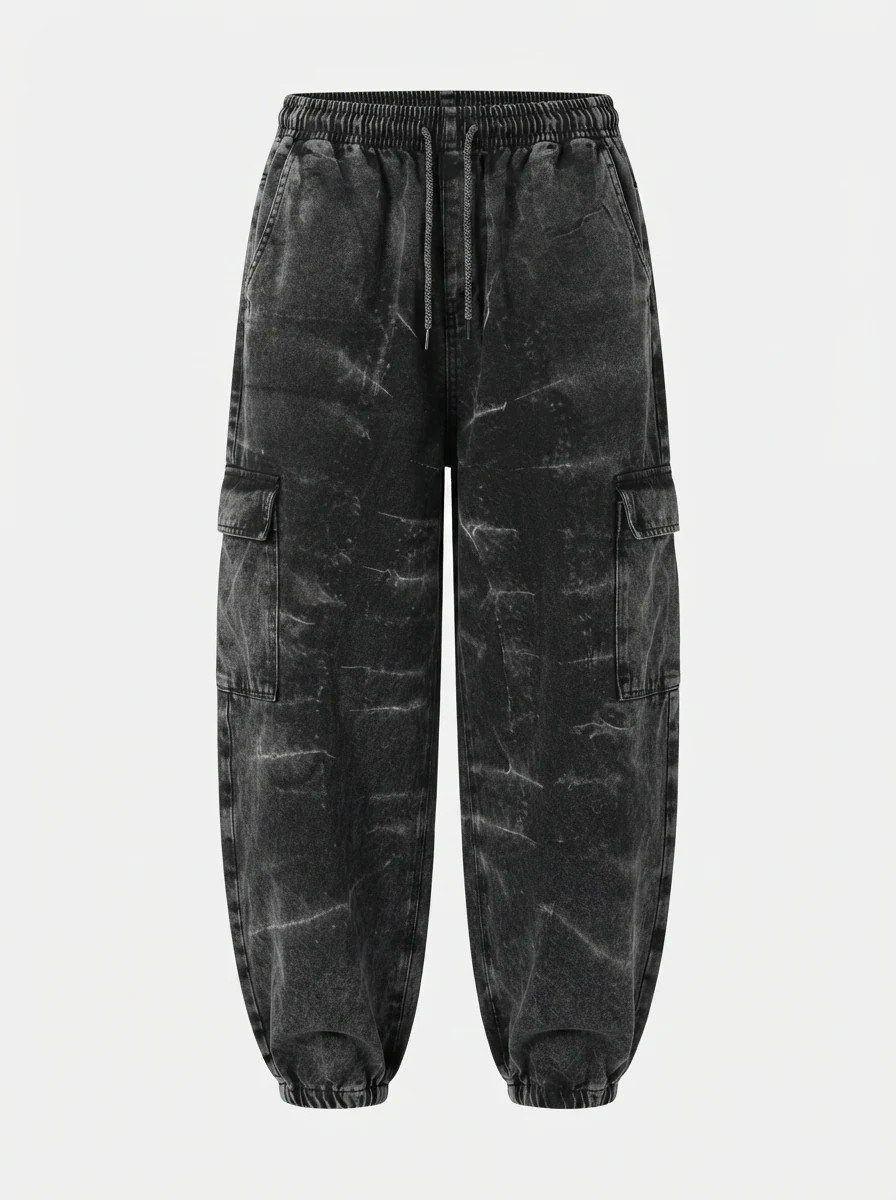 BLACK&WHITE A.WASH CARGO PANT, image 3