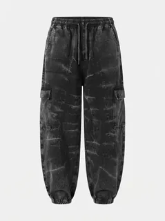 BLACK&WHITE A.WASH CARGO PANT 3