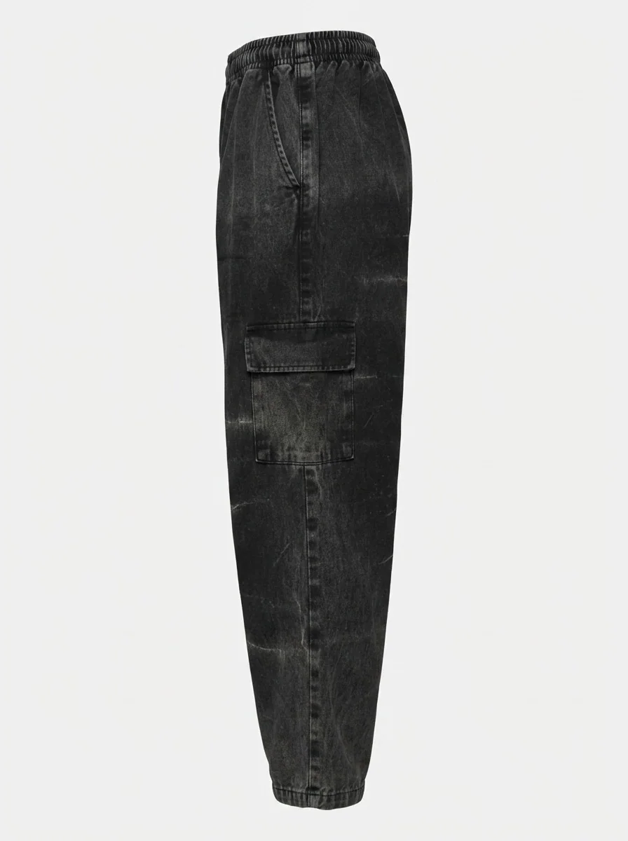 BLACK&WHITE A.WASH CARGO PANT, image 4