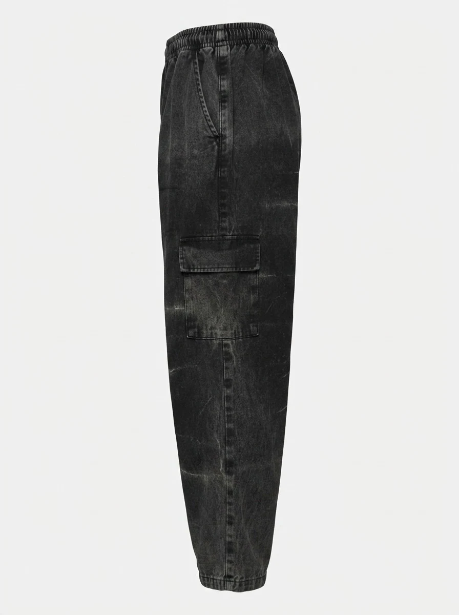 BLACK&WHITE A.WASH CARGO PANT, image 4