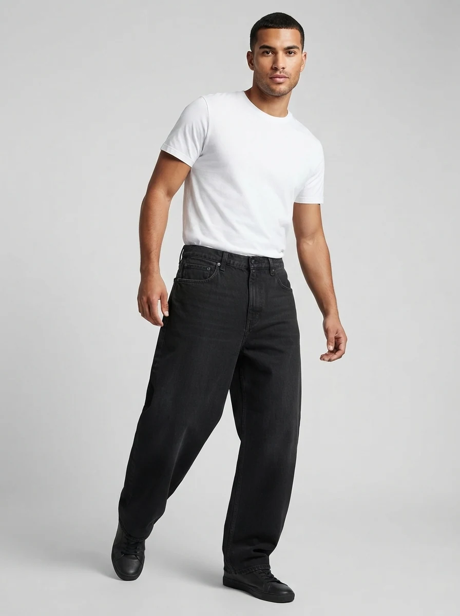 BLUE WAY BLACK BAGGY JEANS, image 14