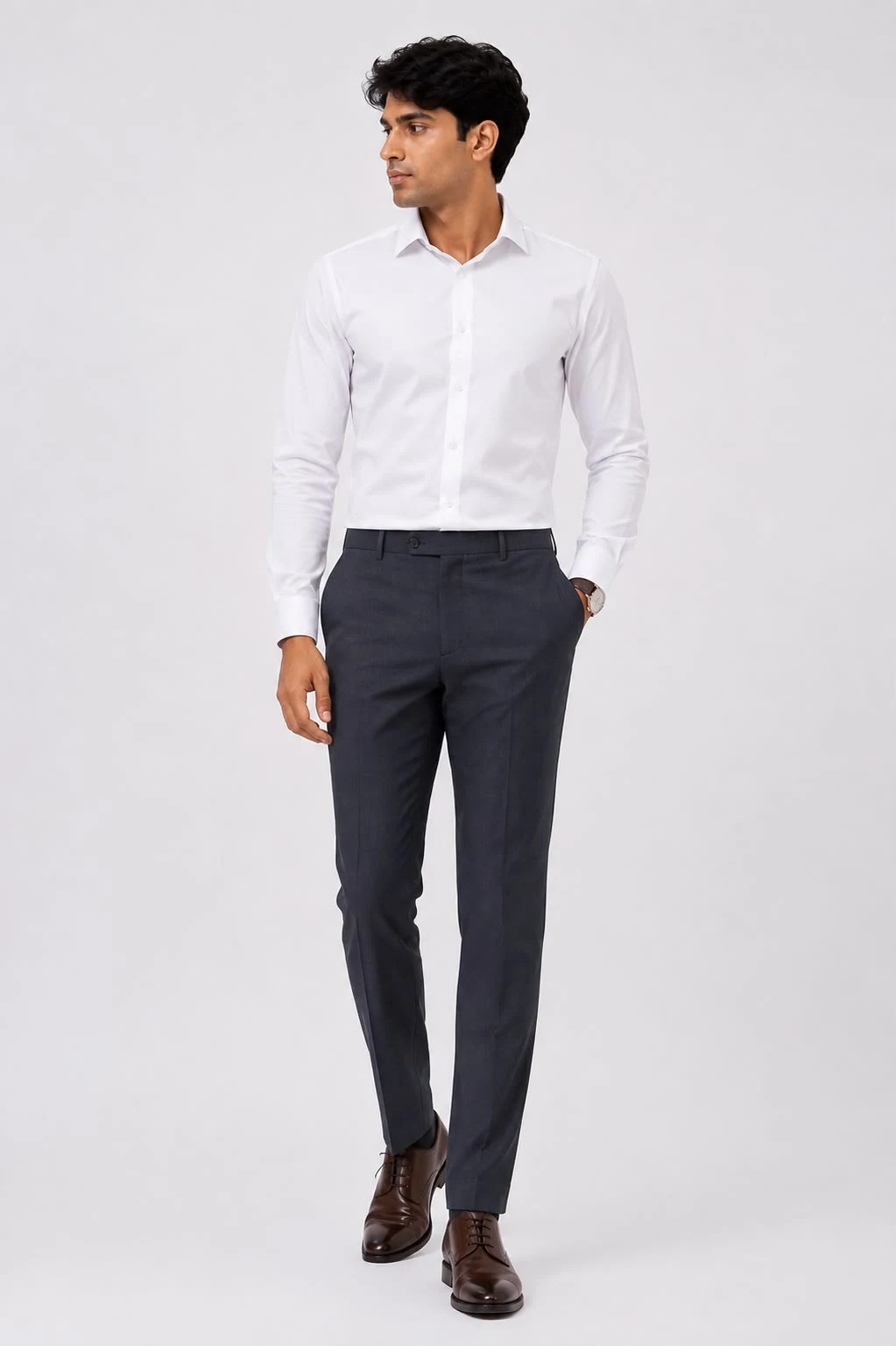 HI FLY ANKLE FIT COTTON FORMAL PANT, image 2