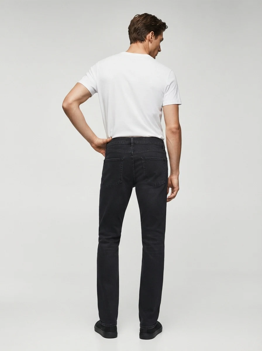 BLUE DOT SKIN FIT JEANS-32-BLACK, image 2