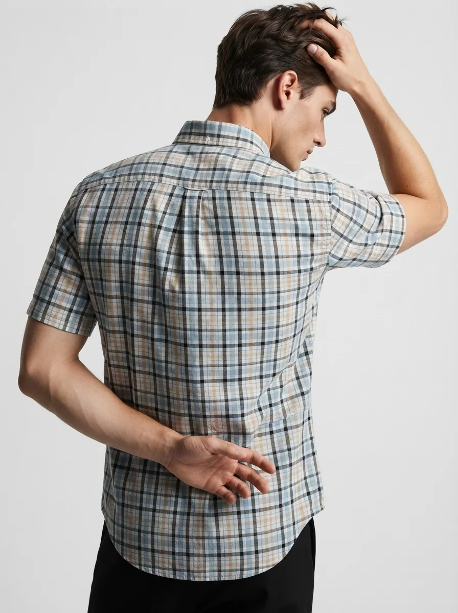 TOUCH C11A OXFORD CHECKS 2XL WHITE&DUSTYBLUE, image 3