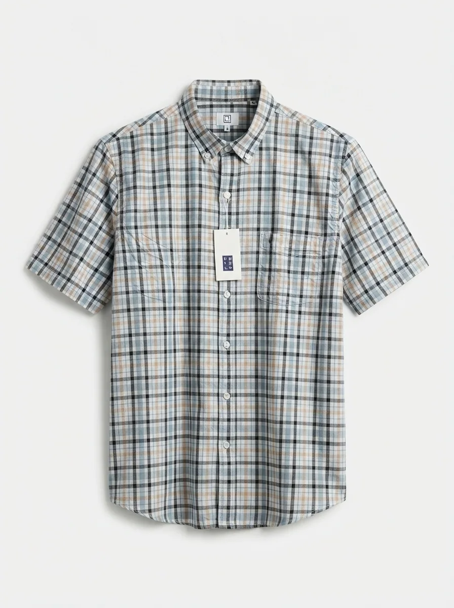 TOUCH C11A OXFORD CHECKS 2XL WHITE&DUSTYBLUE, image 5