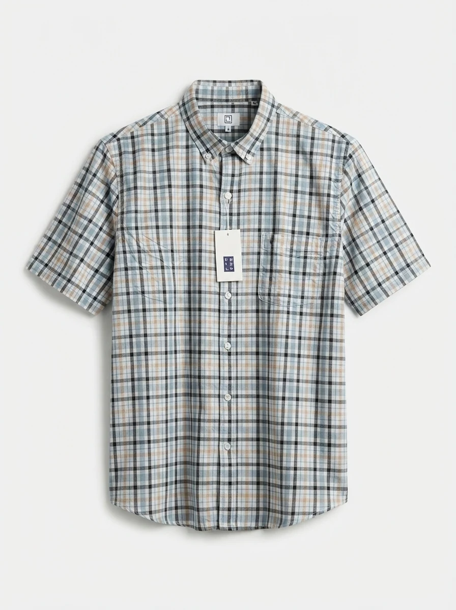 TOUCH C11A OXFORD CHECKS 2XL WHITE&DUSTYBLUE, image 5