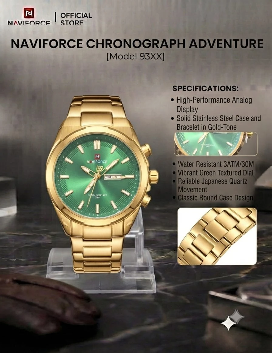 NF GOLD CHAIN NORMAL WATCH, image 2